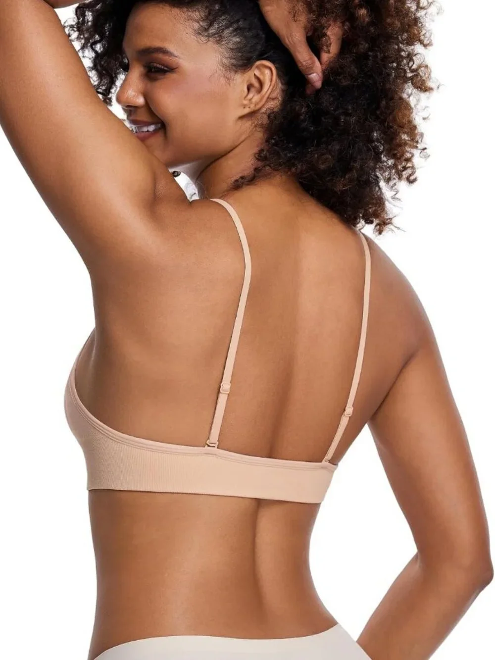 Lightweight Wireless V Neck Bralette Set, A-D Cup Comfort Padded Lounge Bra, 3/6